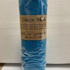 Turquoise Floral Mesh Wrap 10 inch x 10 yards